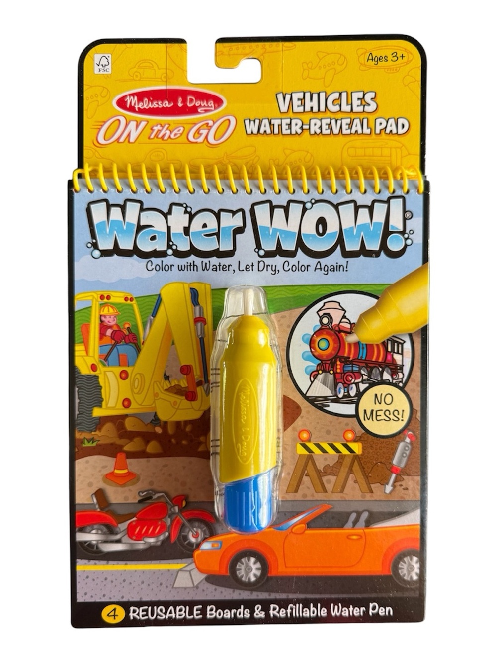 Melissa & Doug On the Go Water WOW! Vehicles Water-Reveal Pad Reusable